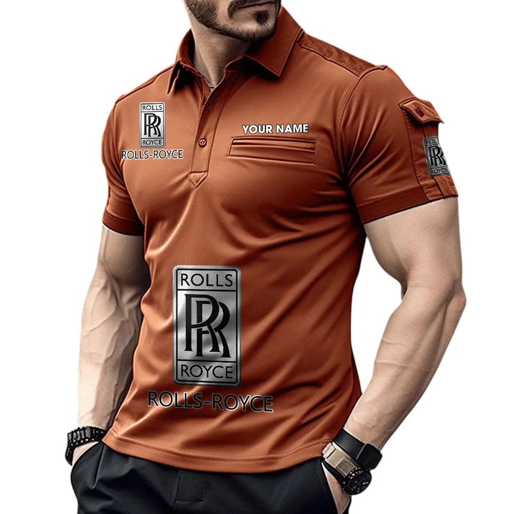 Timeless Car Fans Gift Pocket Polo Shirt, Polo Shirt Exclusive Logo For Timeless Car Fan, Custom Name CAR450051325398 - Orange