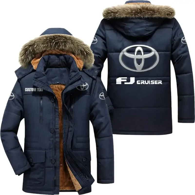 Car Parka hoodie, Coat with Hood Exclusive Logo For Car Motorcycles Lovers CAR7002082222 - Navy