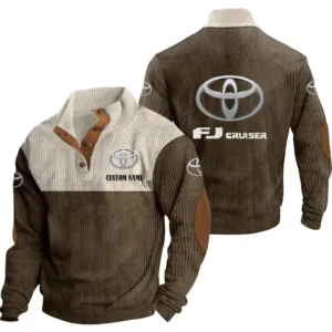 Car Men's Stand Up Collar Base Shirt, Collar Hoodie Exclusive Logo For Car Motorcycles Fans CAR20012182 - Brown