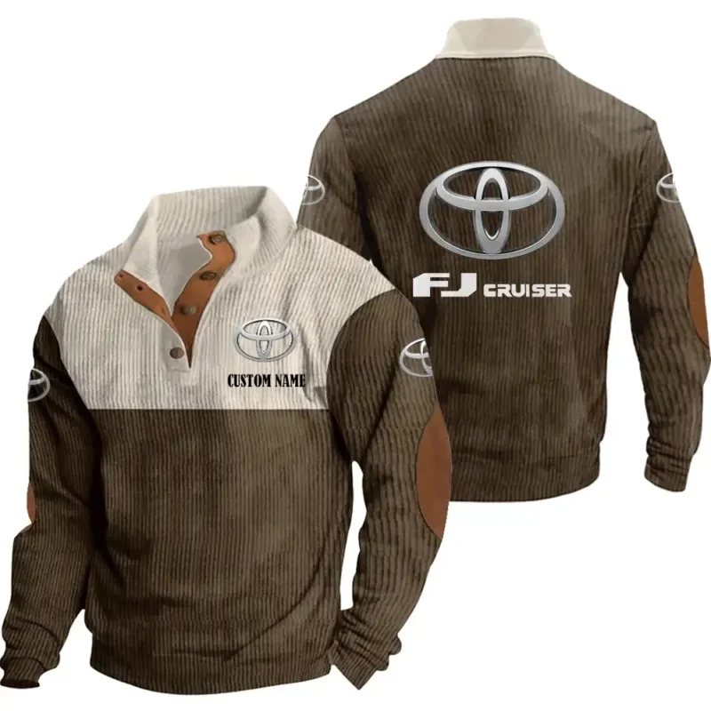 Car Men's Stand Up Collar Base Shirt, Collar Hoodie Exclusive Logo For Car Motorcycles Fans CAR20012182 - Brown