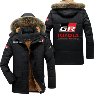 Auto racing Parka hoodie, Coat with Hood Exclusive Logo For Car Motorcycles Lovers CAR7002082223 - Black