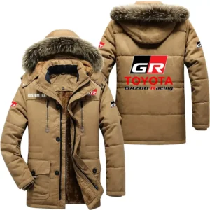 Auto racing Parka hoodie, Coat with Hood Exclusive Logo For Car Motorcycles Lovers CAR7002082223 - Khaki