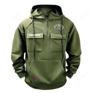 Auto Vintage Auto Hoodie Tactical Quarter Zip, Hoodie Exclusive Logo For Auto Vintage Auto Lovers - Army Green CAR109021425345-1