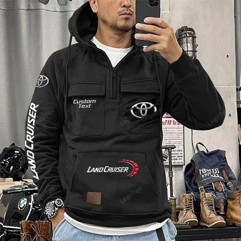 Auto Vintage Auto Hoodie Tactical Quarter Zip, Hoodie Exclusive Logo For Auto Vintage Auto Lovers - Black CAR122021425013-2 - Image 2