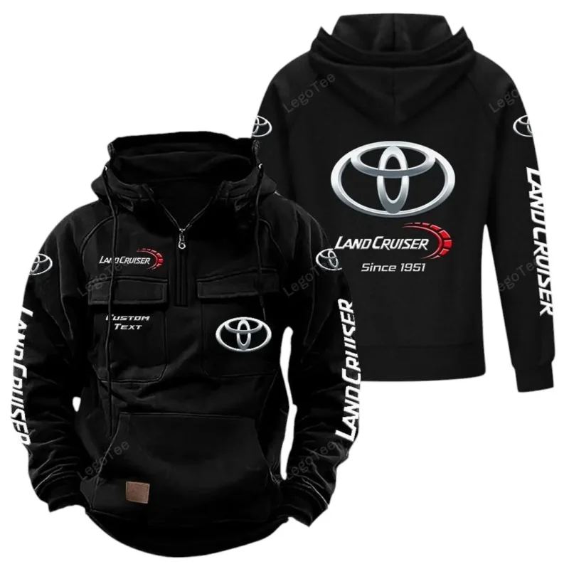 Auto Vintage Auto Hoodie Tactical Quarter Zip, Hoodie Exclusive Logo For Auto Vintage Auto Lovers - Black CAR96021425691-2