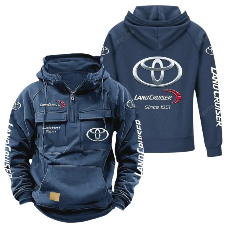 Auto Vintage Auto Hoodie Tactical Quarter Zip, Hoodie Exclusive Logo For Auto Vintage Auto Lovers - Dark Blue CAR96021425691-3
