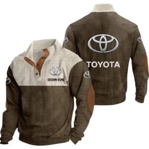 Auto Motor Men's Stand Up Collar Base Shirt, Collar Hoodie Exclusive Logo For Car Motorcycles Fans CAR20012186 - Brown