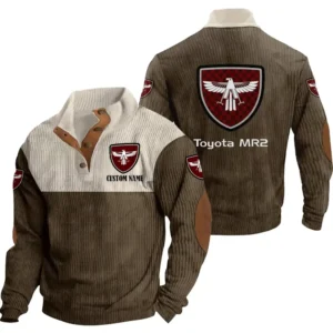 Auto Men's Stand Up Collar Base Shirt, Collar Hoodie Exclusive Logo For Car Motorcycles Fans CAR20012187 - Brown