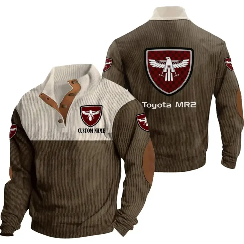 Auto Men's Stand Up Collar Base Shirt, Collar Hoodie Exclusive Logo For Car Motorcycles Fans CAR20012187 - Brown