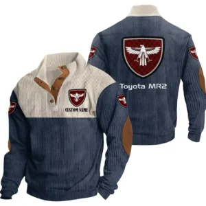 Auto Men's Stand Up Collar Base Shirt, Collar Hoodie Exclusive Logo For Car Motorcycles Fans CAR20012187 - Navy Blue