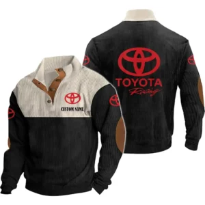 Auto racing Men's Stand Up Collar Base Shirt, Collar Hoodie Exclusive Logo For Car Motorcycles Fans CAR20012189 - Black