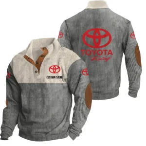 Auto racing Men's Stand Up Collar Base Shirt, Collar Hoodie Exclusive Logo For Car Motorcycles Fans CAR20012189 - Grey