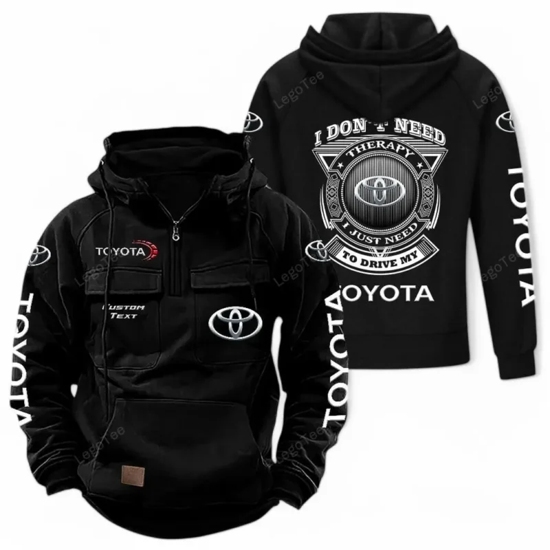 Auto Hoodie Tactical Quarter Zip, Hoodie Exclusive Logo For Car Owners CAR106021525014 - Black