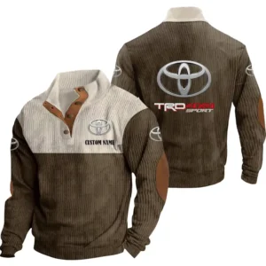 Auto trd Men's Stand Up Collar Base Shirt, Collar Hoodie Exclusive Logo For Car Motorcycles Fans CAR20012192 - Brown