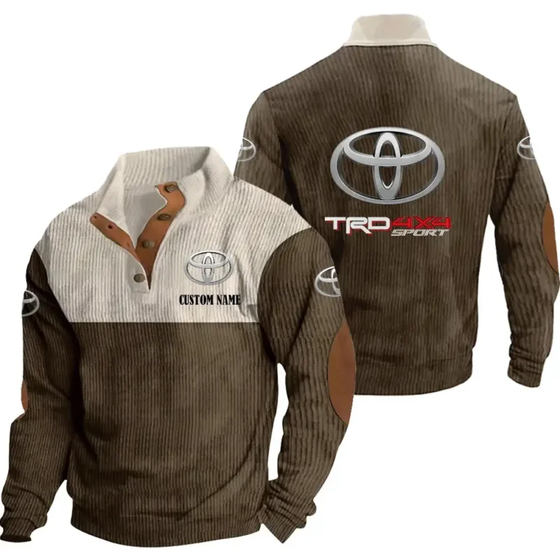 Auto trd Men's Stand Up Collar Base Shirt, Collar Hoodie Exclusive Logo For Car Motorcycles Fans CAR20012192 - Brown