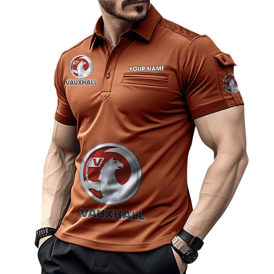 Tractor Fans Gift Pocket Polo Shirt, Polo Shirt Exclusive Logo For Tractor Fan, Custom Name CAR450051325385 - Orange