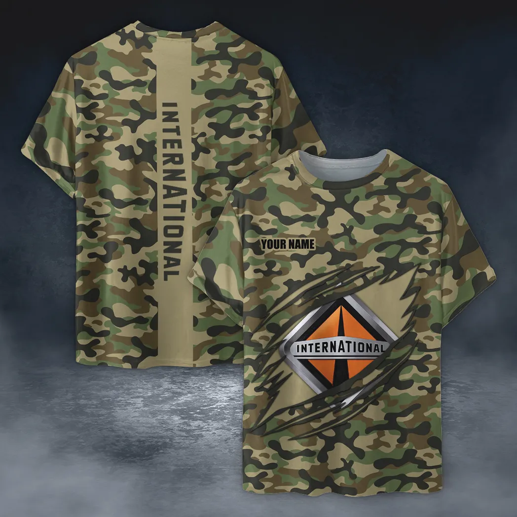 Tractor Fans Gift T-Shirt, Shirt Camo Style For Car Owners, Custom Name CAR210040825709