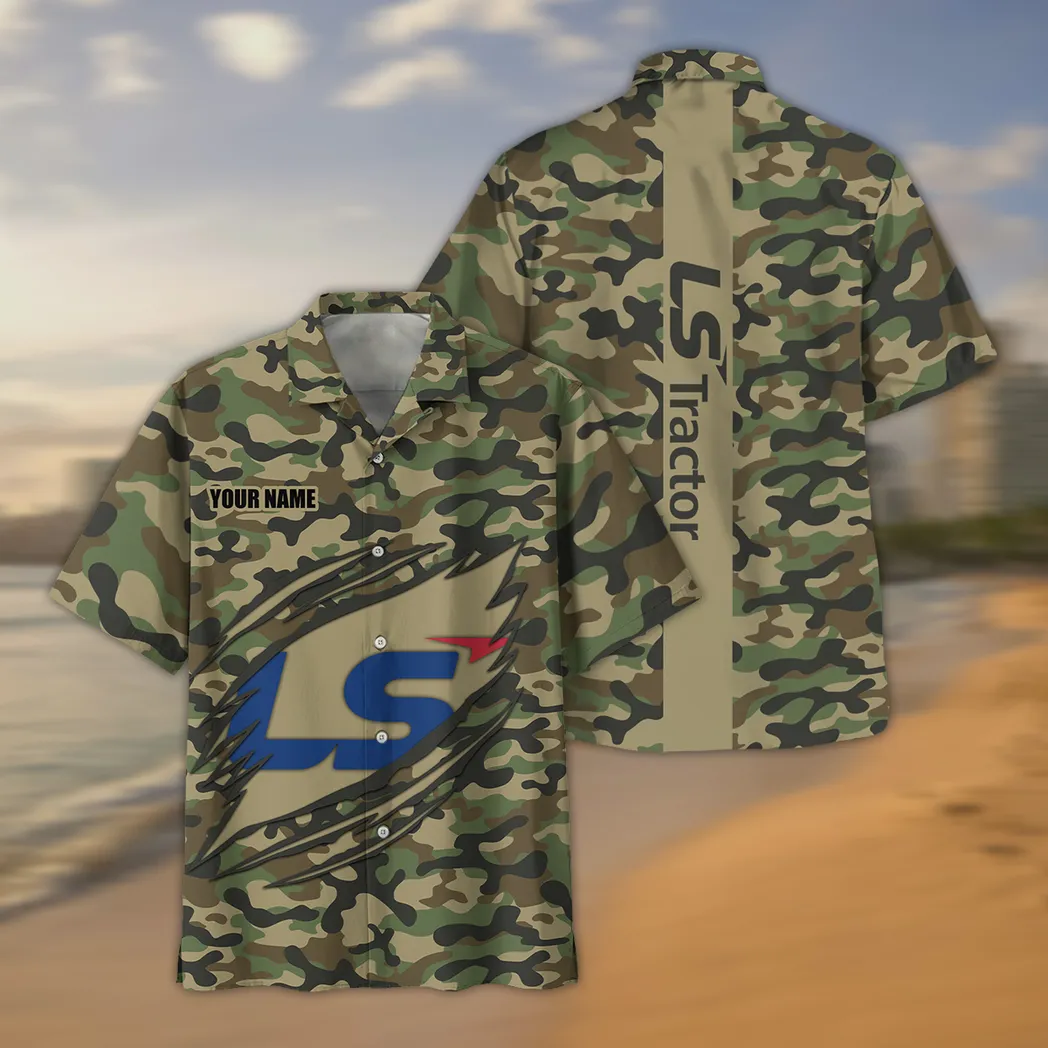 Tractor Lovers Gift Hawaiian Shirt, Button up Shirt Camo Style For Car Owners, Custom Name CAR210040825718