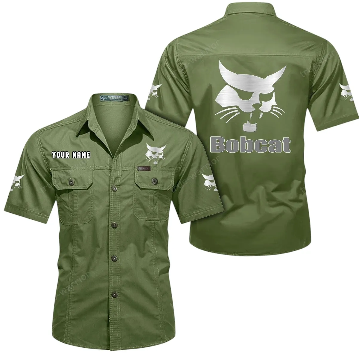 Tractor Lovers Gift Short Sleeved Shirt, Button Up Shirt Exclusive Logo For Car Owners CAR444052625876 - Fruit Green