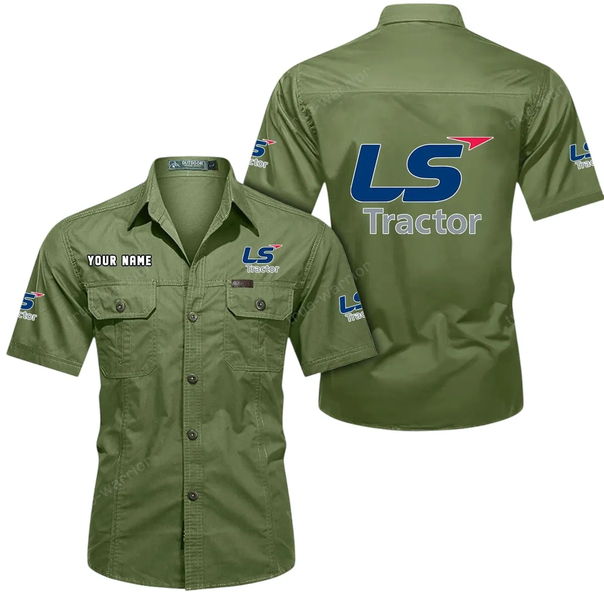 Tractor Lovers Gift Short Sleeved Shirt, Button Up Shirt Exclusive Logo For Car Owners CAR444052625898 - Fruit Green