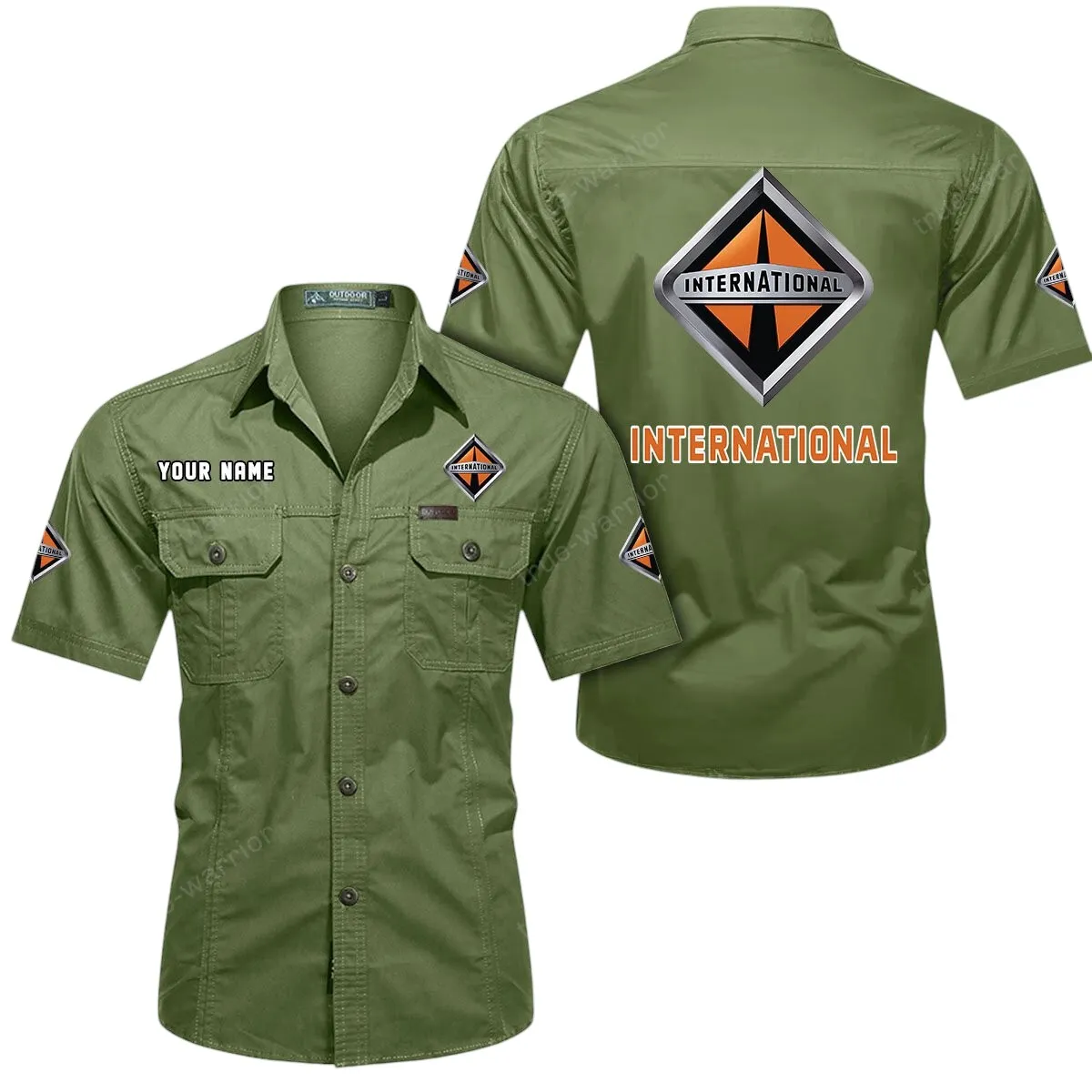 Tractor Lovers Gift Short Sleeved Shirt, Button Up Shirt Exclusive Logo For Car Owners CAR444052625908 - Fruit Green