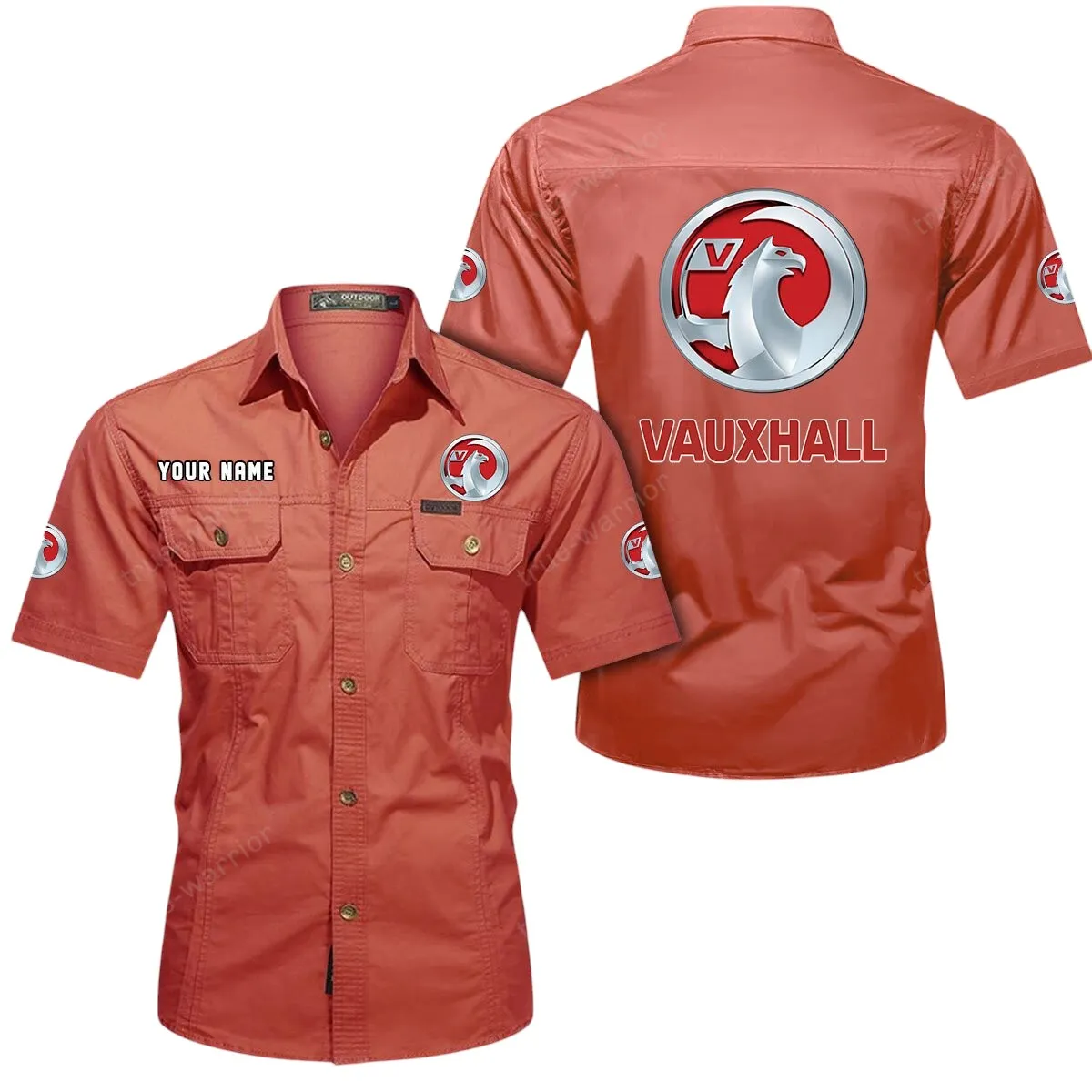 Tractor Lovers Gift Short Sleeved Shirt, Button Up Shirt Exclusive Logo For Car Owners CAR444052625930 - Red