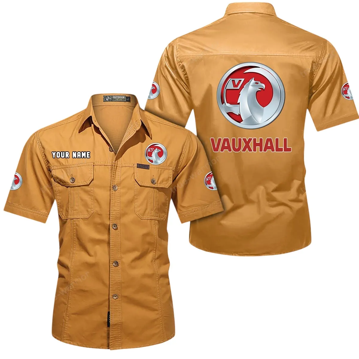 Tractor Lovers Gift Short Sleeved Shirt, Button Up Shirt Exclusive Logo For Car Owners CAR444052625930 - Turmeric
