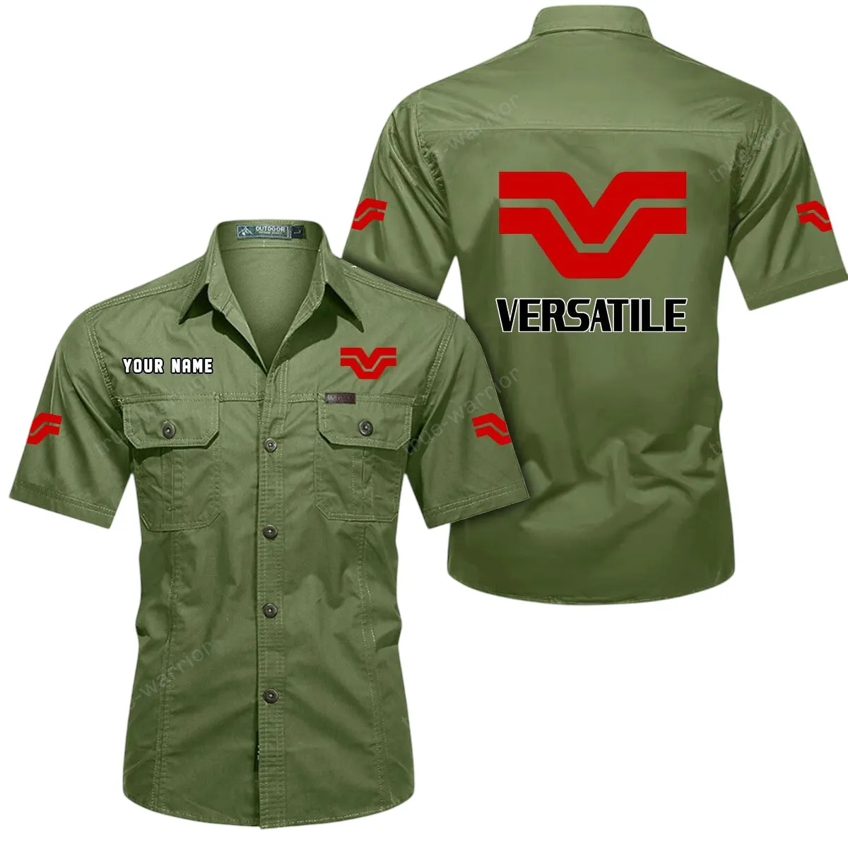 Tractor Lovers Gift Short Sleeved Shirt, Button Up Shirt Exclusive Logo For Car Owners CAR444052625942 - Fruit Green