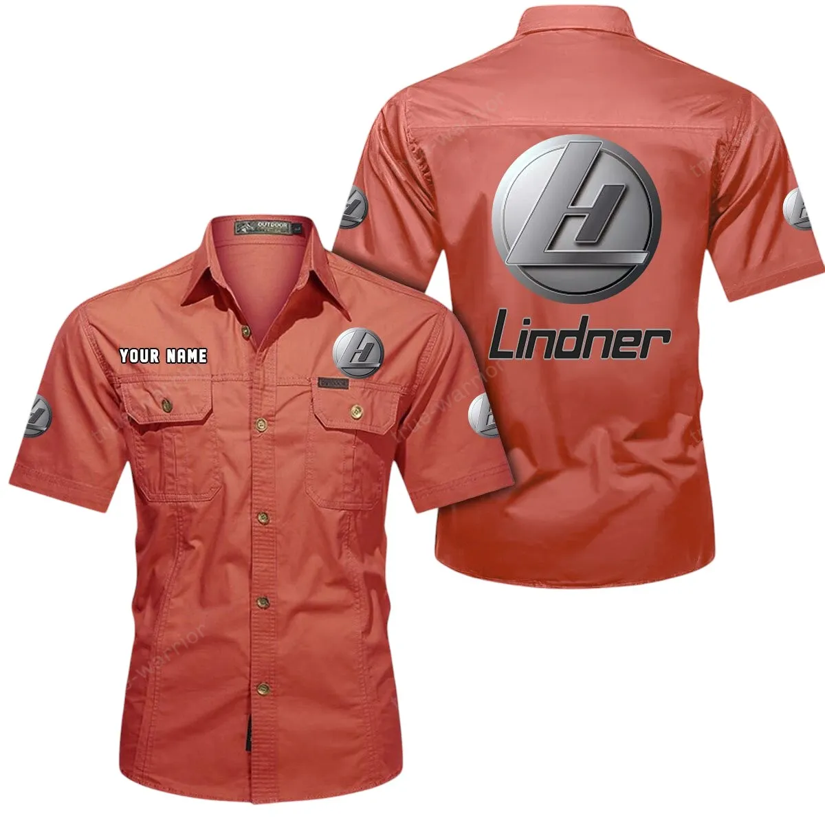 Tractor Lovers Gift Short Sleeved Shirt, Button Up Shirt Exclusive Logo For Car Owners CAR444052625950 - Red