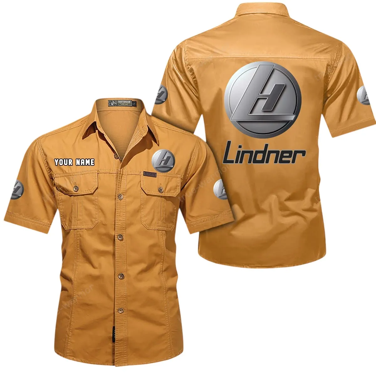 Tractor Lovers Gift Short Sleeved Shirt, Button Up Shirt Exclusive Logo For Car Owners CAR444052625950 - Turmeric