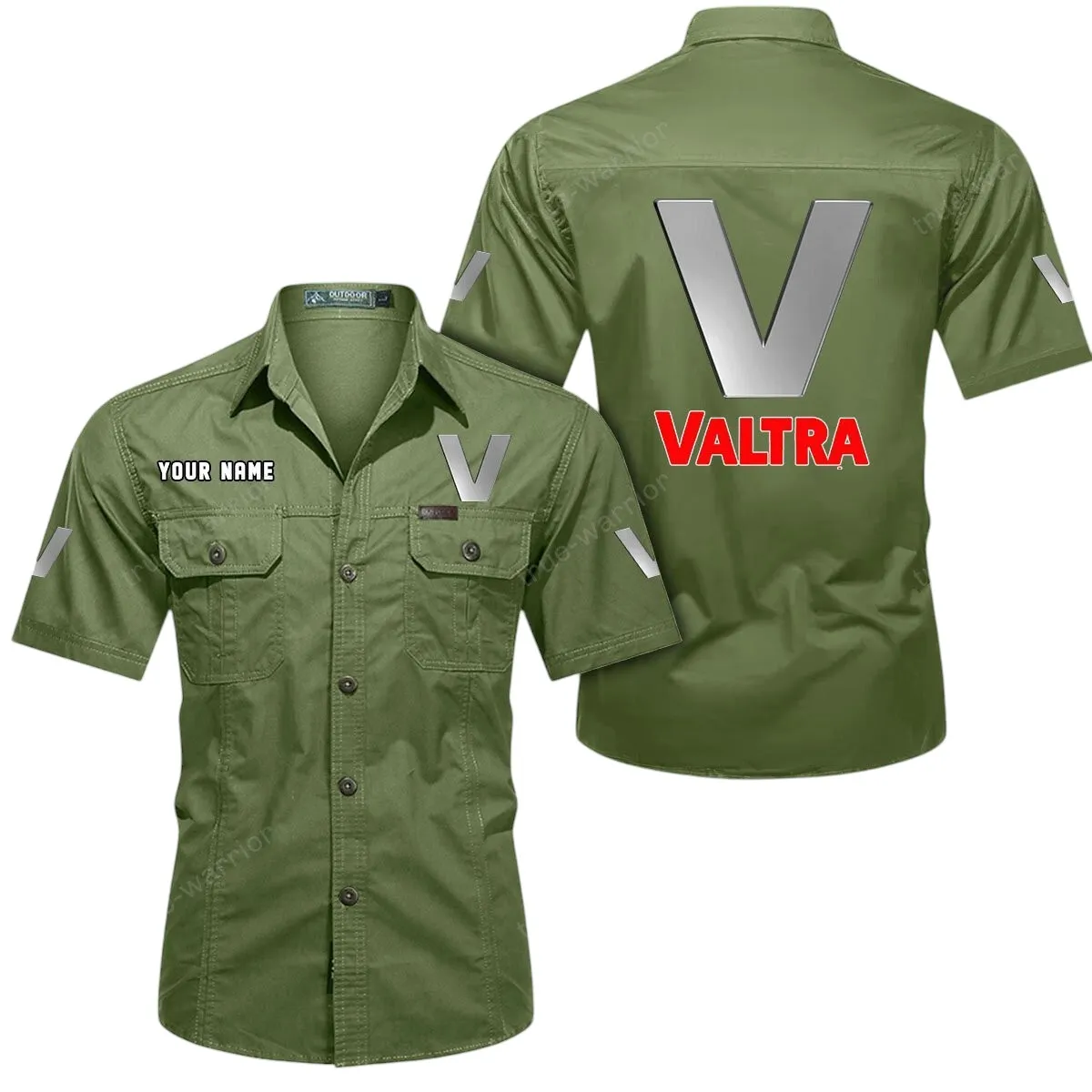 Tractor Lovers Gift Short Sleeved Shirt, Button Up Shirt Exclusive Logo For Car Owners CAR444052625951 - Fruit Green