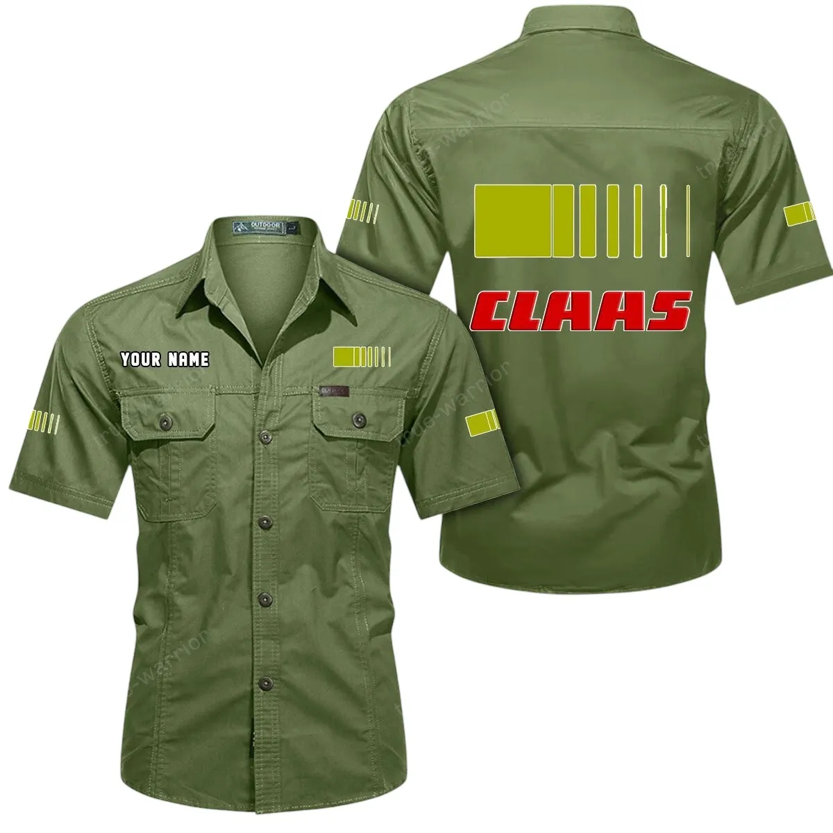 Tractor Lovers Gift Short Sleeved Shirt, Button Up Shirt Exclusive Logo For Car Owners CAR444052625961 - Fruit Green