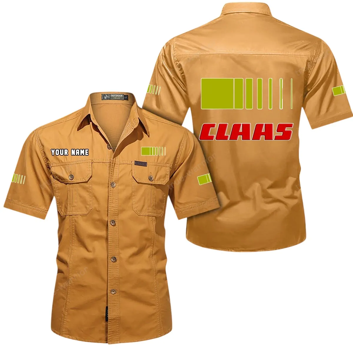Tractor Lovers Gift Short Sleeved Shirt, Button Up Shirt Exclusive Logo For Car Owners CAR444052625961 - Turmeric