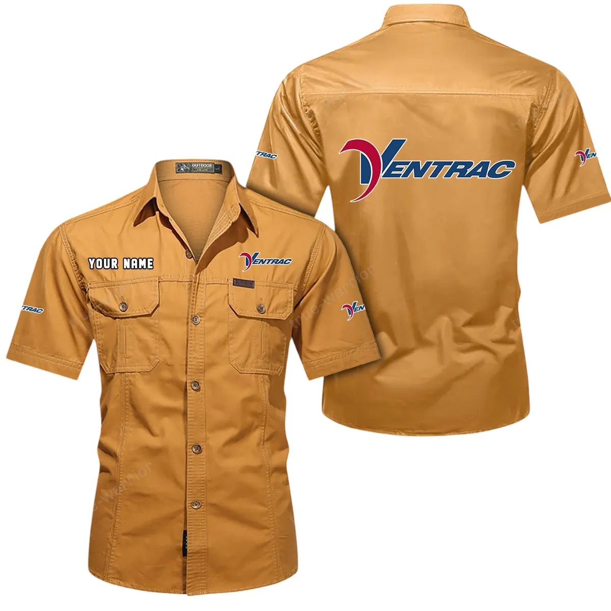 Tractor Lovers Gift Short Sleeved Shirt, Button Up Shirt Exclusive Logo For Car Owners CAR444052625965 - Turmeric