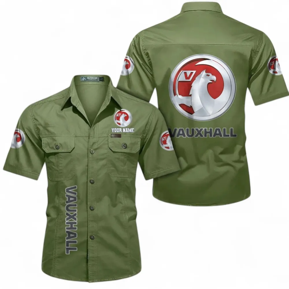 Tractor Short Sleeved Shirt, Button up Shirt Exclusive Logo For Car Owners, Custom Name CAR392072125840-Fruit Green