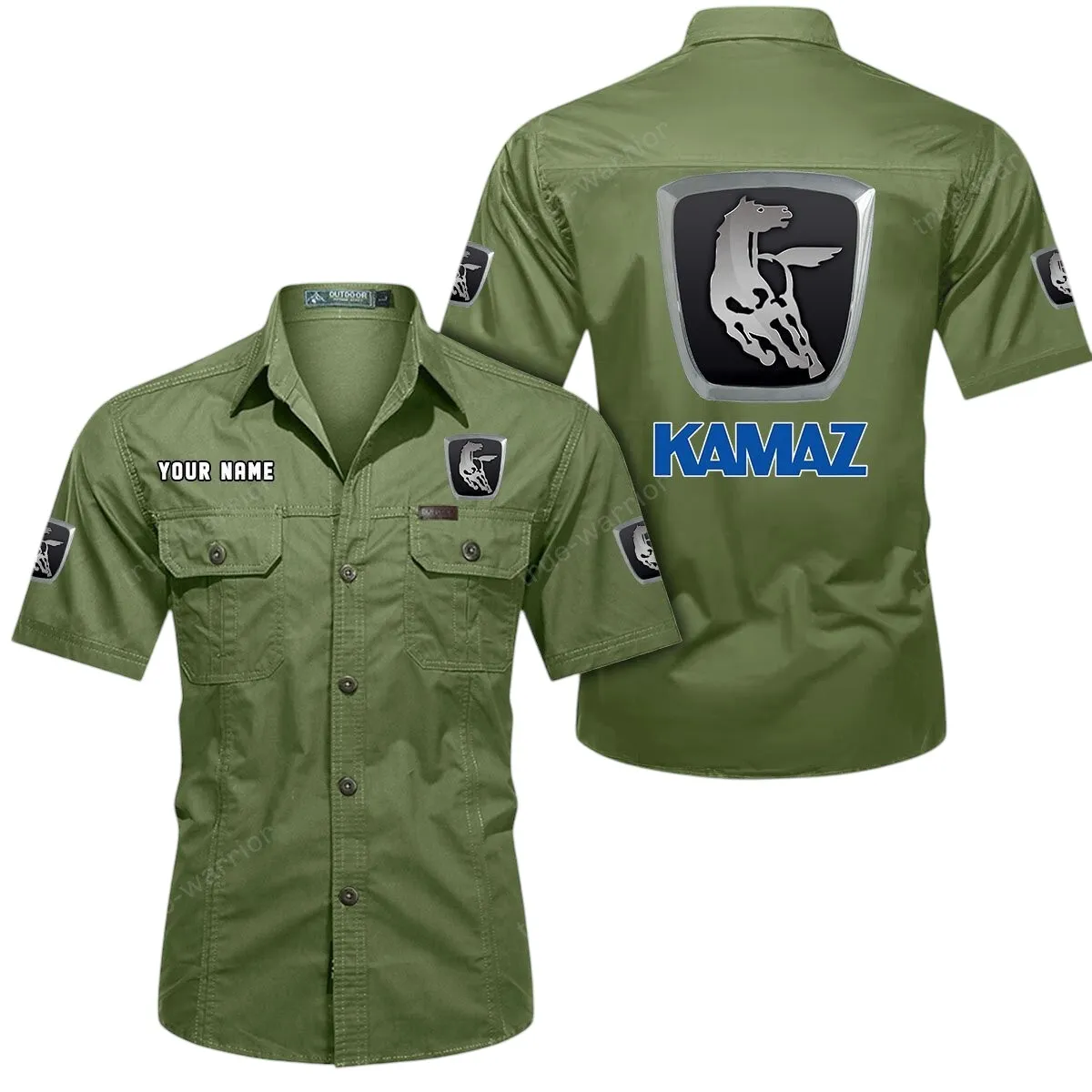 Tractors Lovers Gift Short Sleeved Shirt, Button Up Shirt Exclusive Logo For Car Owners CAR444052625875 - Fruit Green