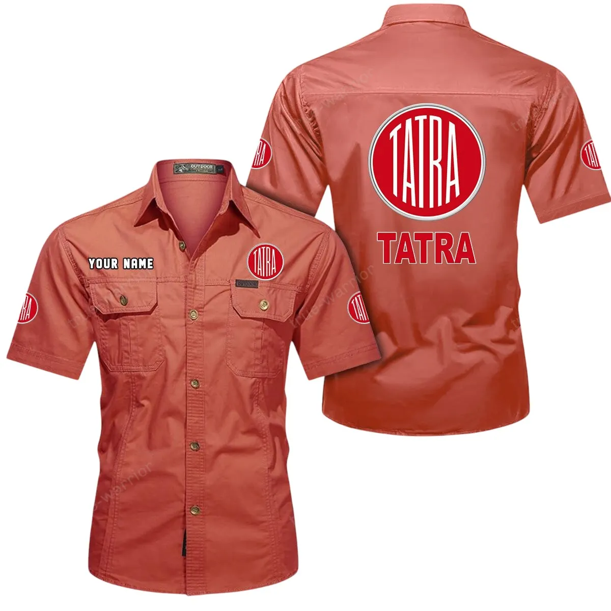 Tractors Lovers Gift Short Sleeved Shirt, Button Up Shirt Exclusive Logo For Car Owners CAR444052625878 - Red