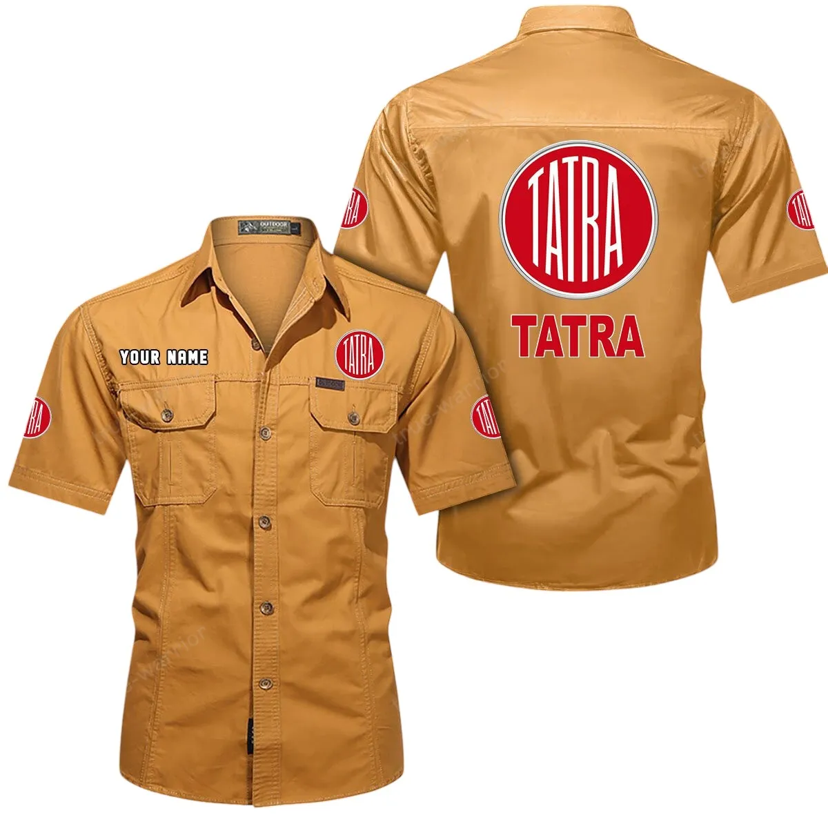 Tractors Lovers Gift Short Sleeved Shirt, Button Up Shirt Exclusive Logo For Car Owners CAR444052625878 - Turmeric