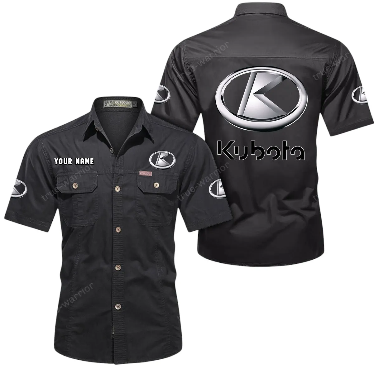 Tractors Lovers Gift Short Sleeved Shirt, Button Up Shirt Exclusive Logo For Car Owners CAR444052625910 - Black