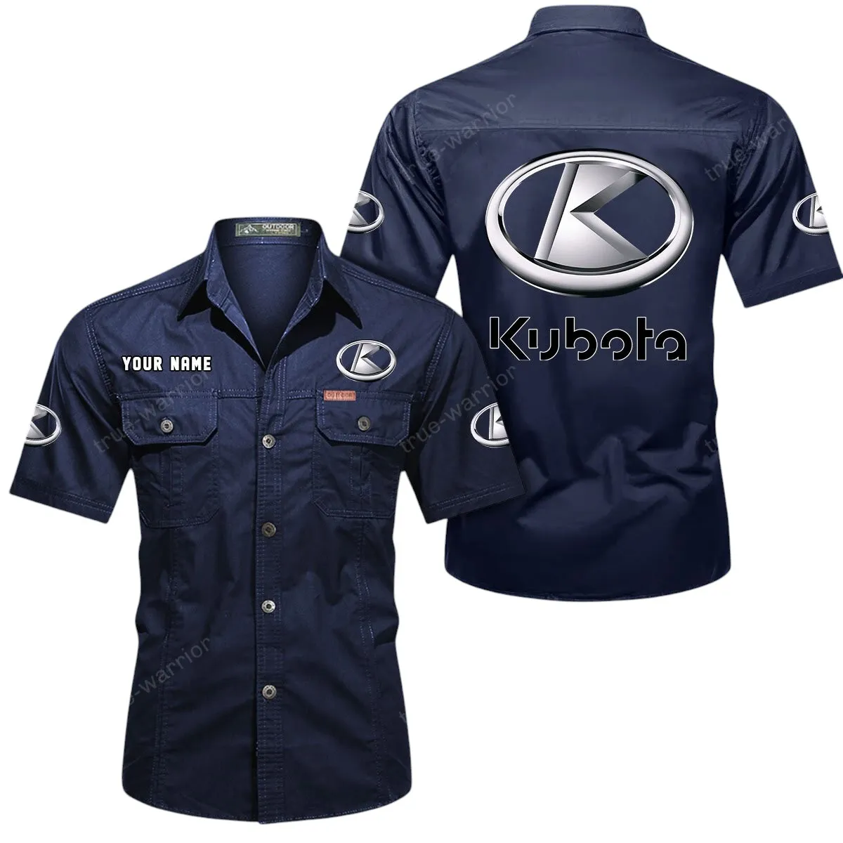Tractors Lovers Gift Short Sleeved Shirt, Button Up Shirt Exclusive Logo For Car Owners CAR444052625910 - Dark Blue