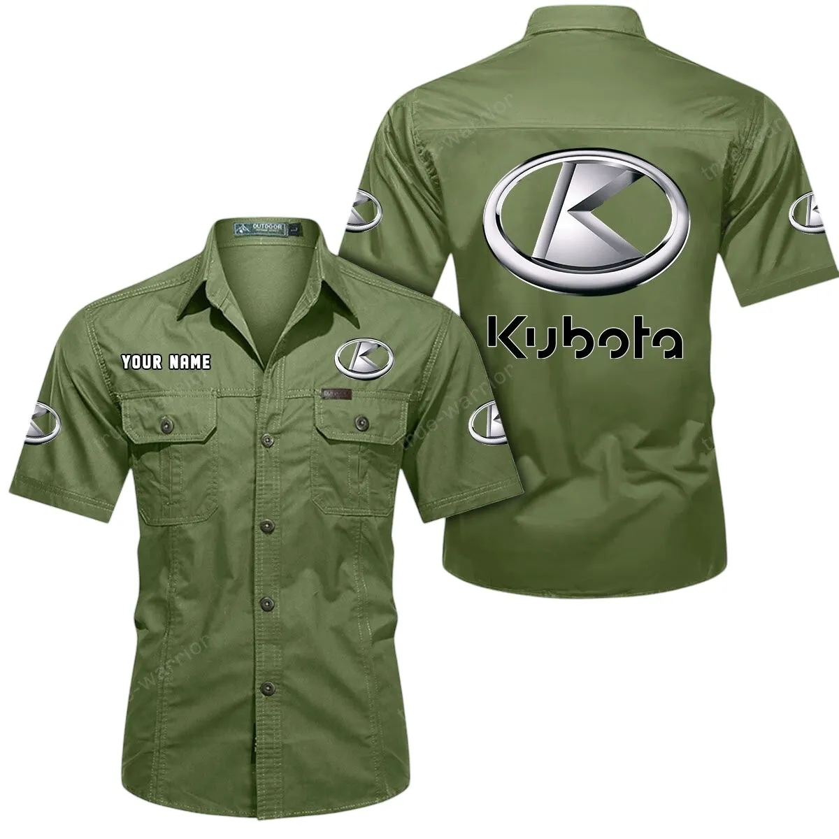 Tractors Lovers Gift Short Sleeved Shirt, Button Up Shirt Exclusive Logo For Car Owners CAR444052625910 - Fruit Green