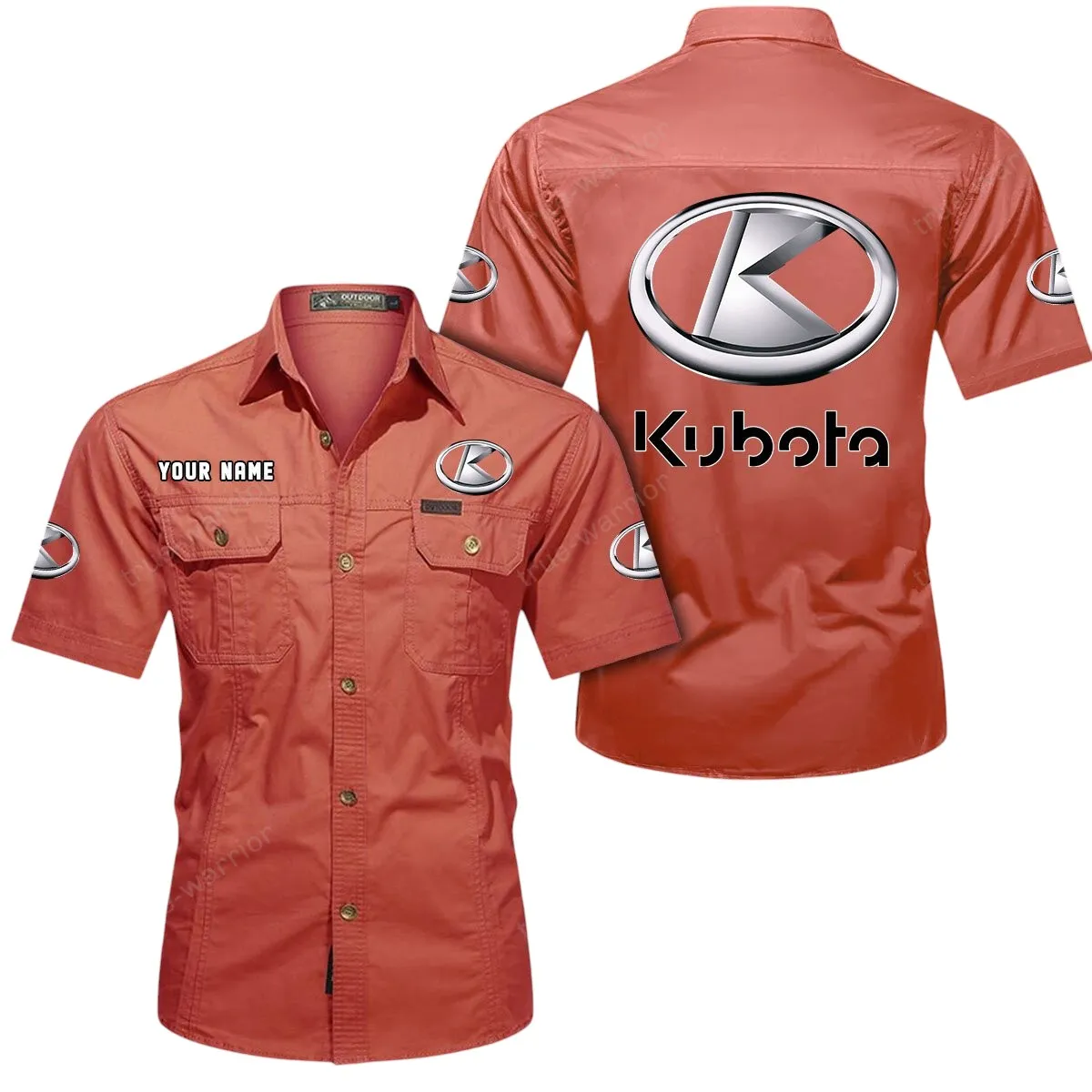 Tractors Lovers Gift Short Sleeved Shirt, Button Up Shirt Exclusive Logo For Car Owners CAR444052625910 - Red