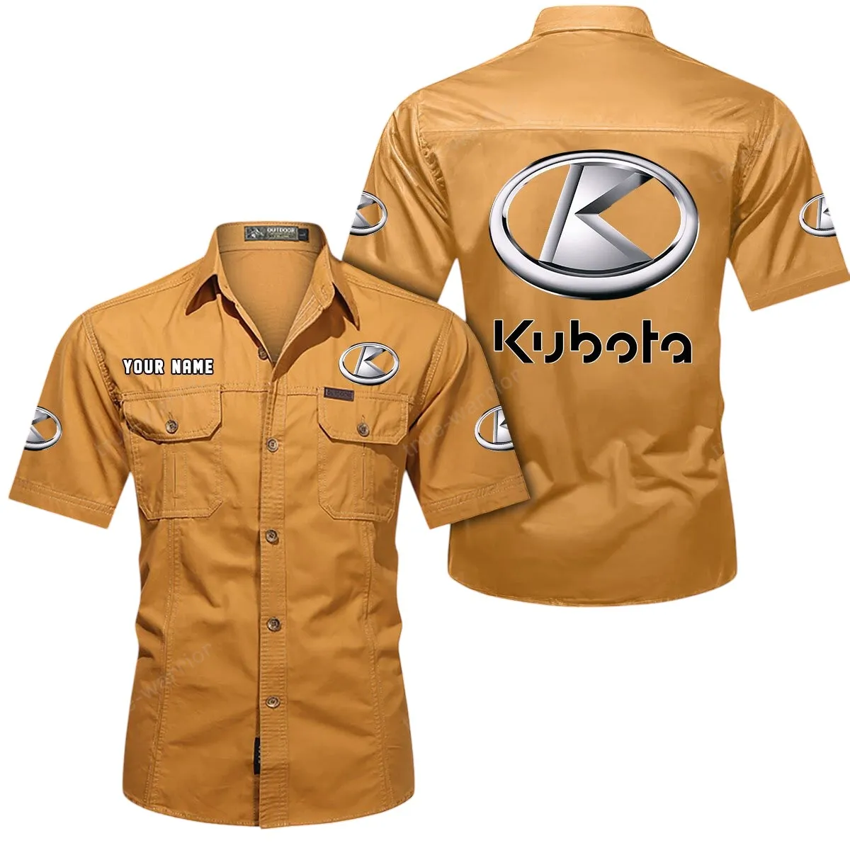 Tractors Lovers Gift Short Sleeved Shirt, Button Up Shirt Exclusive Logo For Car Owners CAR444052625910 - Turmeric