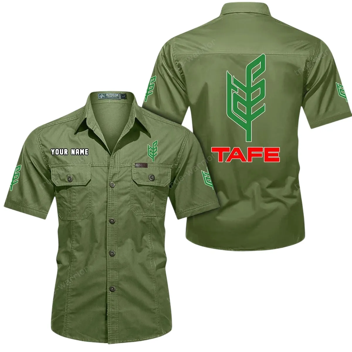 Tractors Lovers Gift Short Sleeved Shirt, Button Up Shirt Exclusive Logo For Car Owners CAR444052625911 - Fruit Green