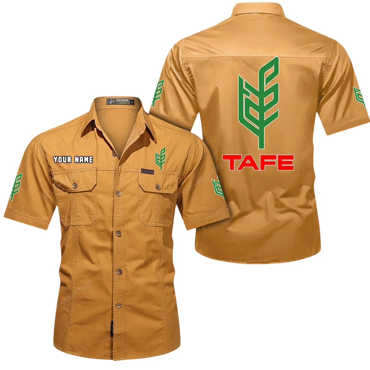 Tractors Lovers Gift Short Sleeved Shirt, Button Up Shirt Exclusive Logo For Car Owners CAR444052625911 - Turmeric
