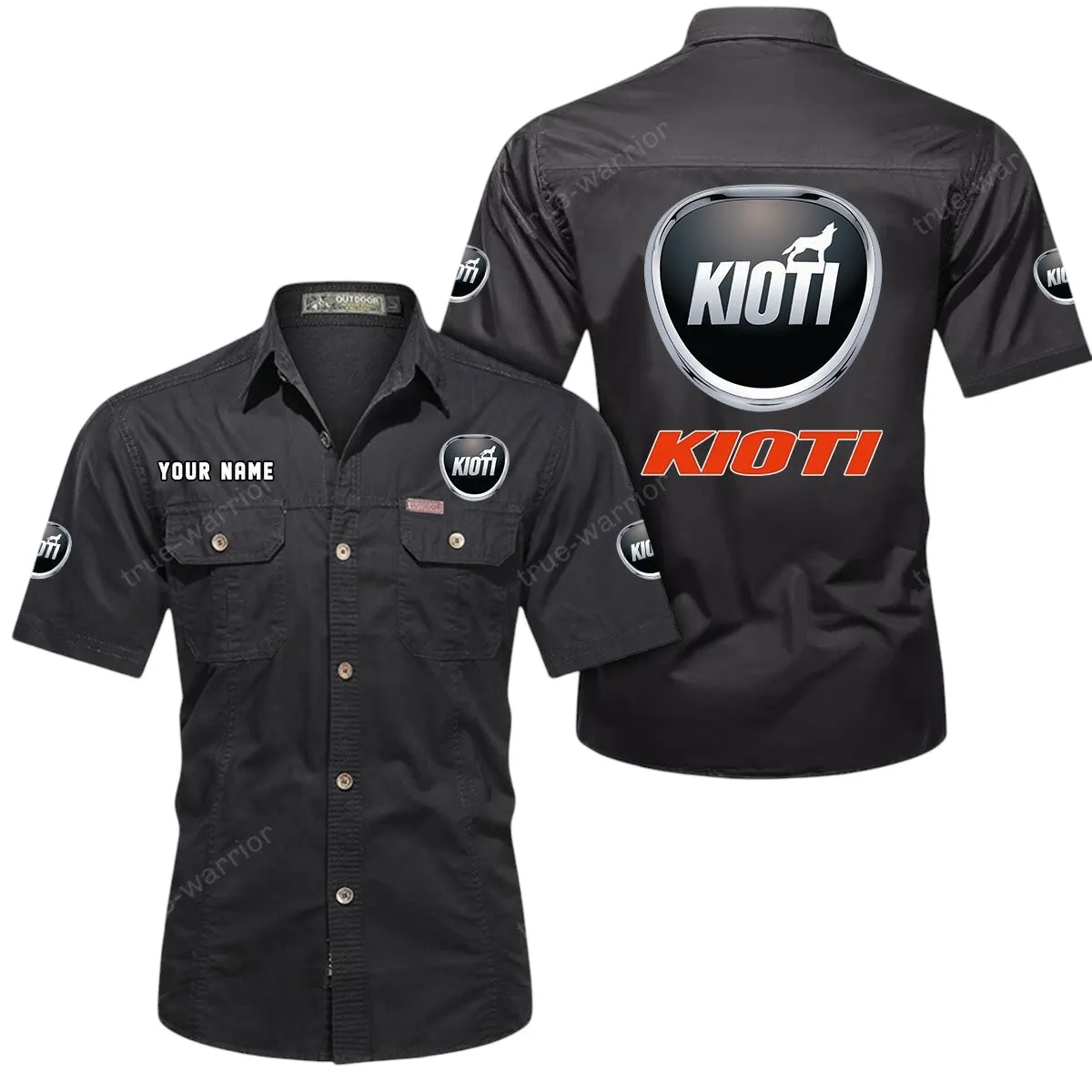 Tractors Lovers Gift Short Sleeved Shirt, Button Up Shirt Exclusive Logo For Car Owners CAR444052625934 - Black