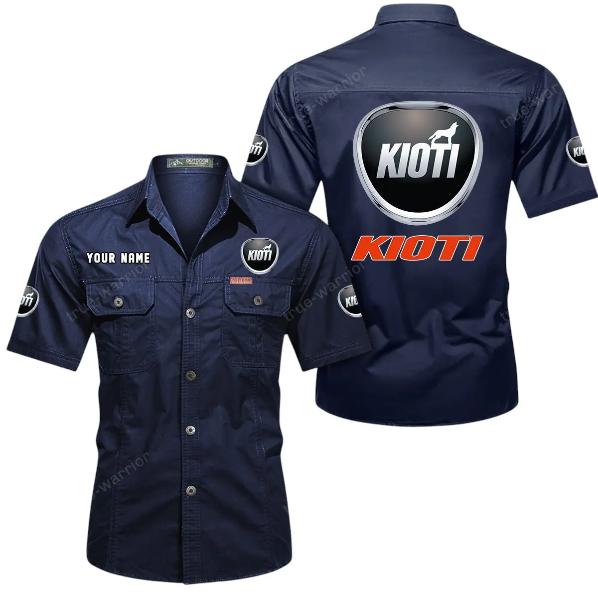 Tractors Lovers Gift Short Sleeved Shirt, Button Up Shirt Exclusive Logo For Car Owners CAR444052625934 - Dark Blue