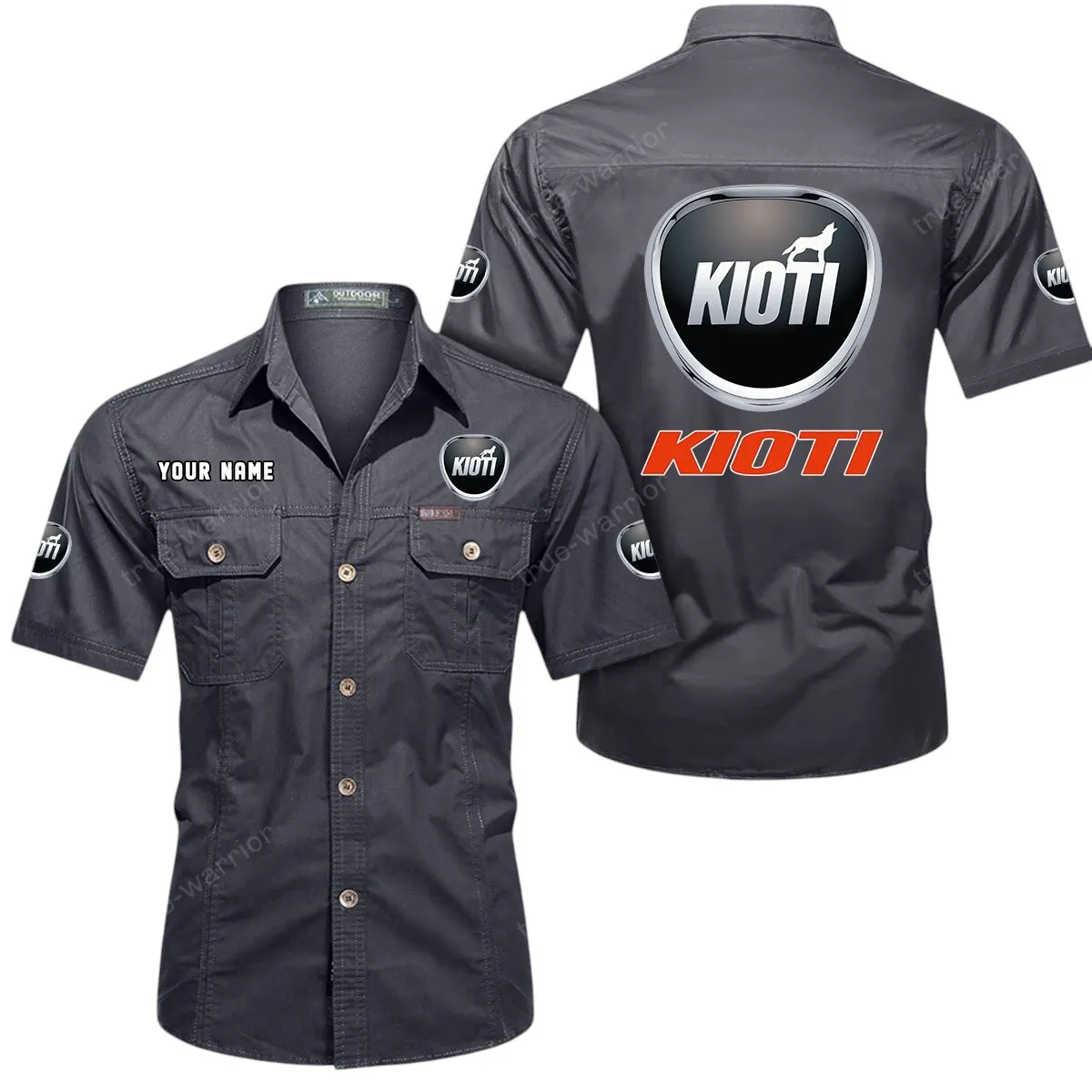 Tractors Lovers Gift Short Sleeved Shirt, Button Up Shirt Exclusive Logo For Car Owners CAR444052625934 - Gray
