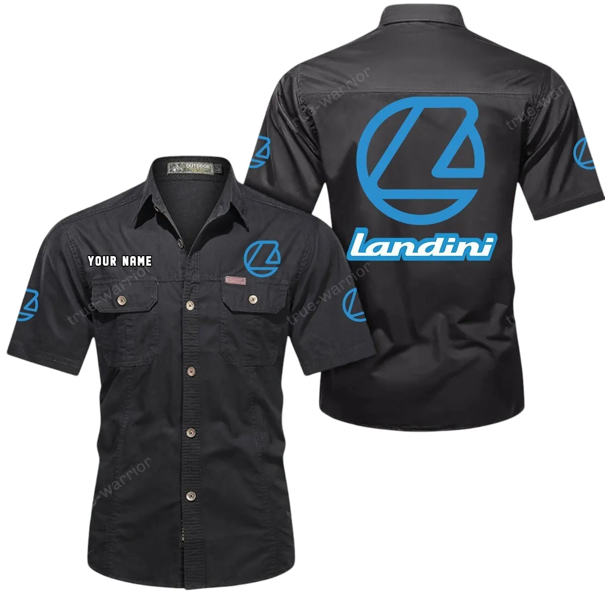 Tractors Lovers Gift Short Sleeved Shirt, Button Up Shirt Exclusive Logo For Car Owners CAR444052625956 - Black