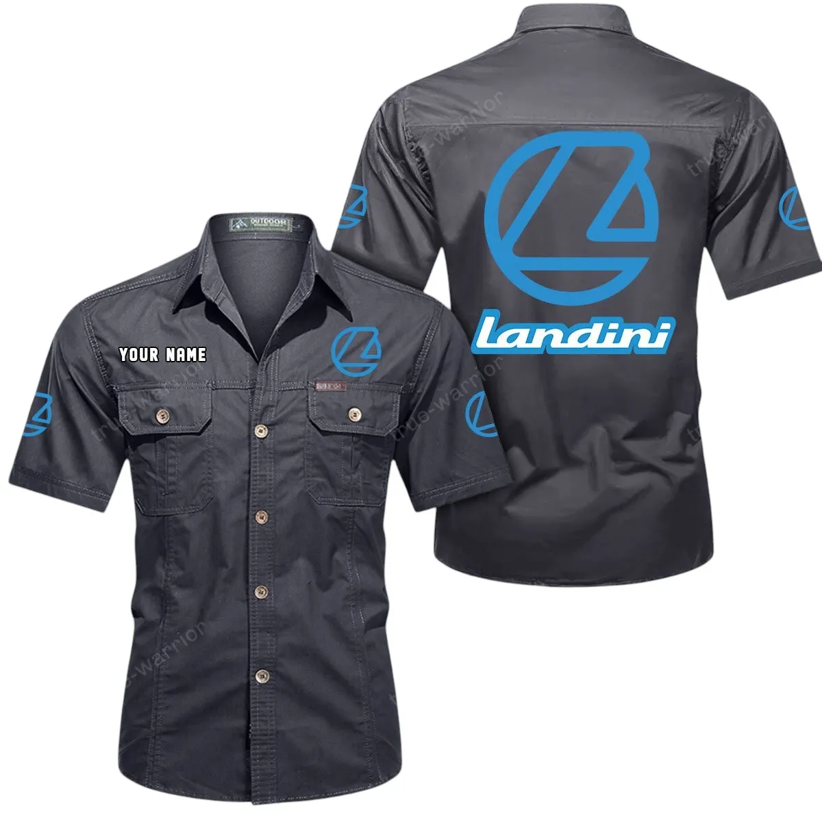 Tractors Lovers Gift Short Sleeved Shirt, Button Up Shirt Exclusive Logo For Car Owners CAR444052625956 - Gray